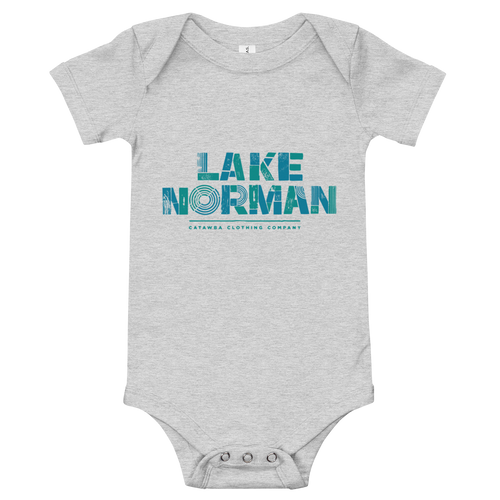 Lake Norman Modern Print Onesie - Heather Grey