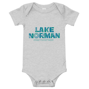 Lake Norman Modern Print Onesie - Heather Grey