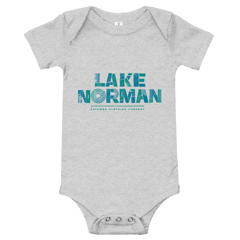 Lake Norman Modern Print Onesie - Heather Grey