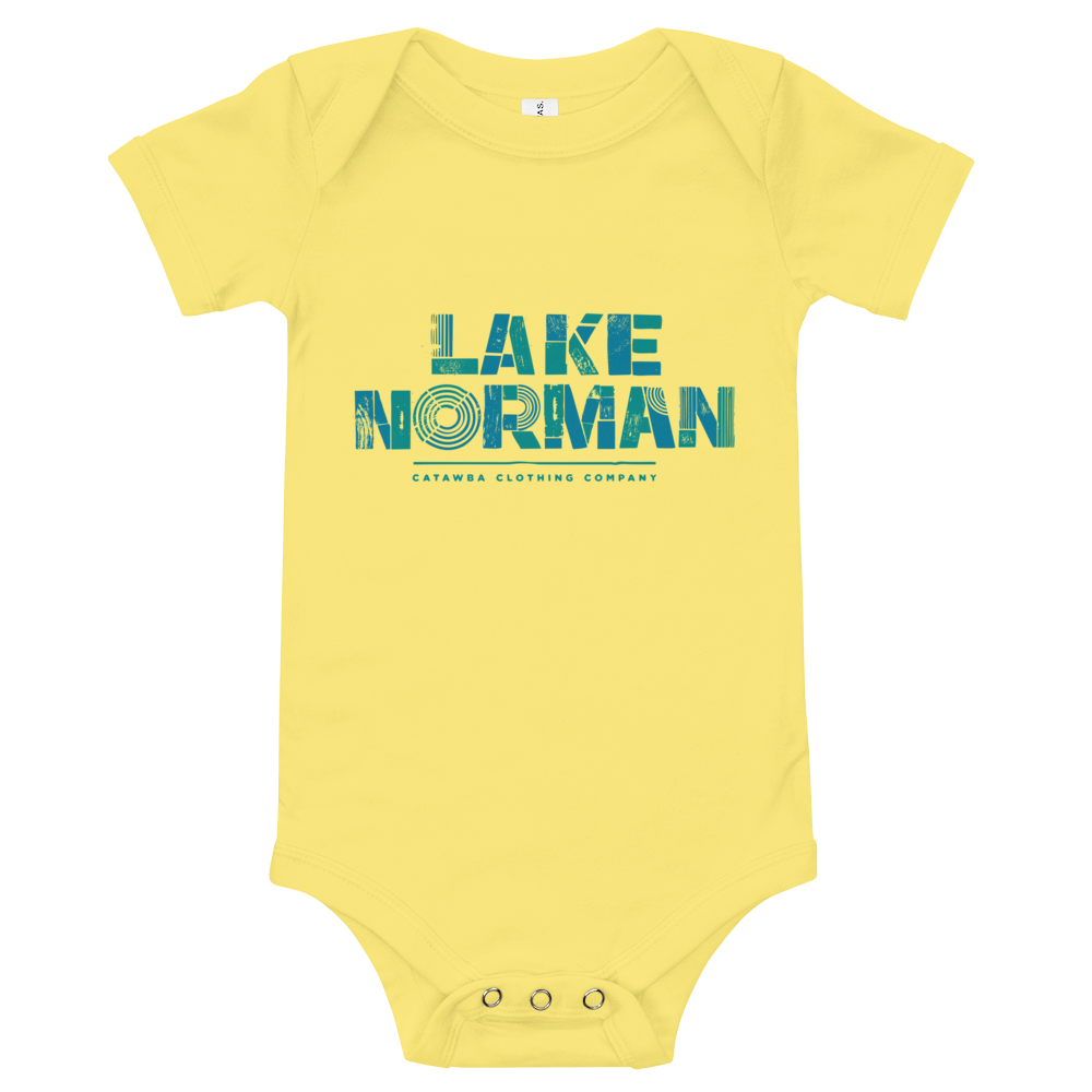 Lake Norman Modern Print Onesie - Yellow