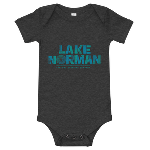 Lake Norman Modern Print Onesie - Heather Dark Grey