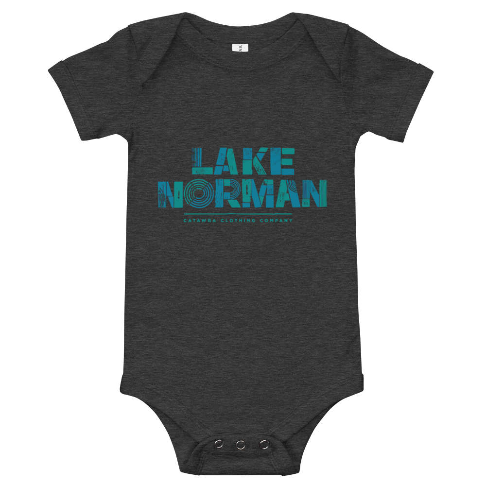 Lake Norman Modern Print Onesie - Heather Dark Grey