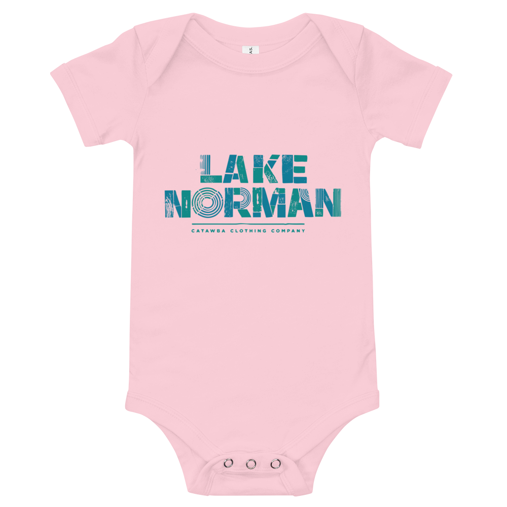 Lake Norman Modern Print Onesie - Pink